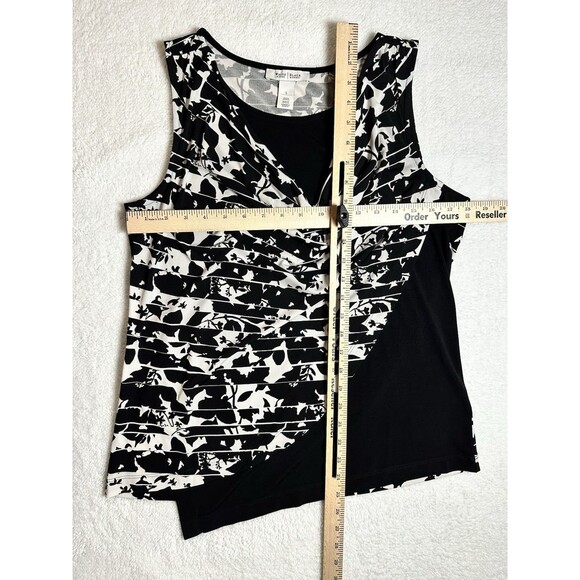 WHBM Women’s Black White Geometric Drape Tank Top Small EUC Sz L - Picture 2 of 7